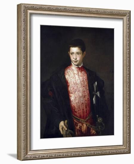 Portrait of Cardinal Ranuccio Farnese as a Boy-Titian (Tiziano Vecelli)-Framed Giclee Print