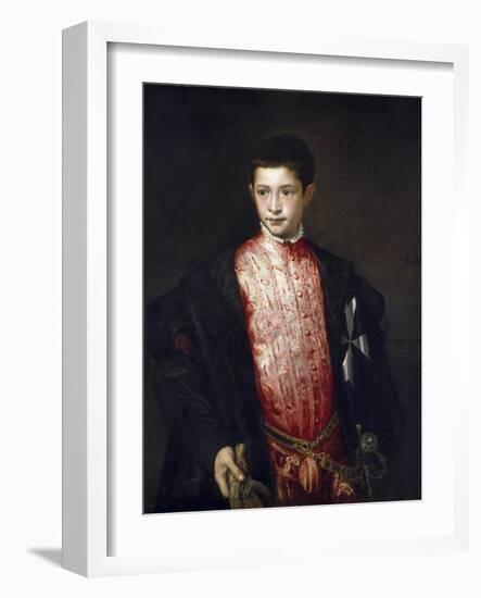 Portrait of Cardinal Ranuccio Farnese as a Boy-Titian (Tiziano Vecelli)-Framed Giclee Print