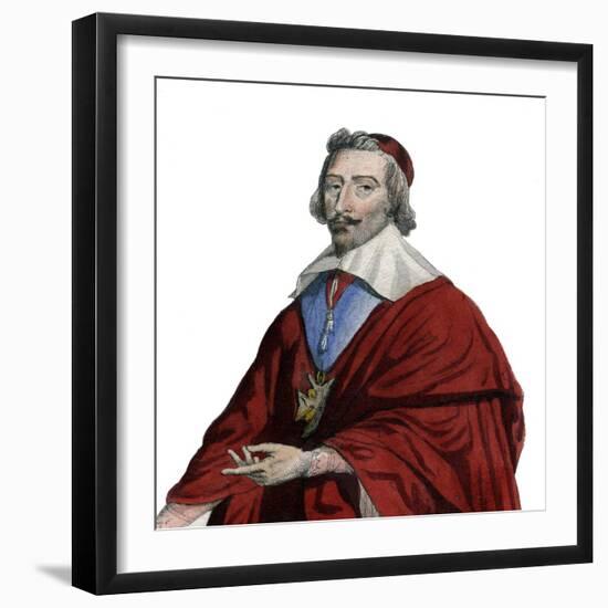 Portrait of Cardinal Richelieu (Armand Jean du Plessis), French clergyman, noble, and statesman-French School-Framed Giclee Print