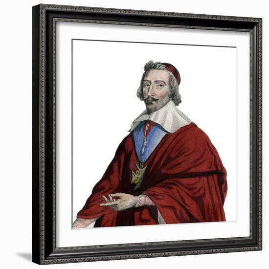 Portrait of Cardinal Richelieu (Armand Jean du Plessis), French clergyman, noble, and statesman-French School-Framed Giclee Print