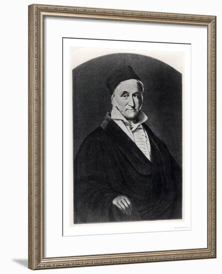 Portrait of Carl Friedrich Gauss (1777-1855) from "Handbuch Der Vermessungskunde"-null-Framed Giclee Print