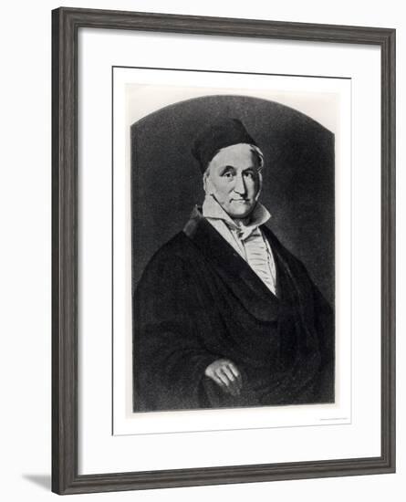 Portrait of Carl Friedrich Gauss (1777-1855) from "Handbuch Der Vermessungskunde"-null-Framed Giclee Print