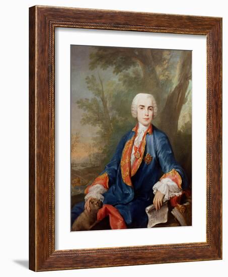 Portrait of Carlo Broschi, Called 'Il Farinelli', Italian Castrato Singer-Jacopo Amigoni-Framed Giclee Print