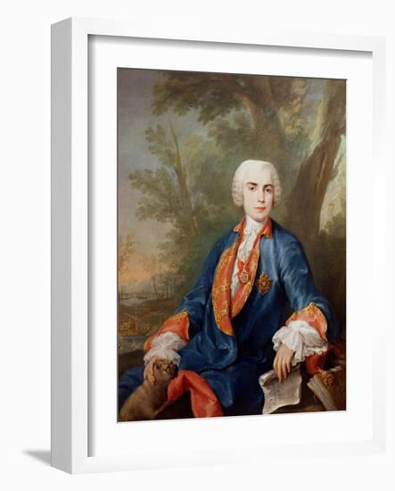 Portrait of Carlo Broschi, Called 'Il Farinelli', Italian Castrato Singer-Jacopo Amigoni-Framed Giclee Print