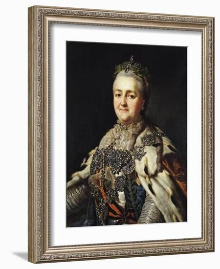 Portrait of Catherine II (1729-96) of Russia-Alexander Roslin-Framed Giclee Print