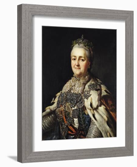 Portrait of Catherine II (1729-96) of Russia-Alexander Roslin-Framed Giclee Print