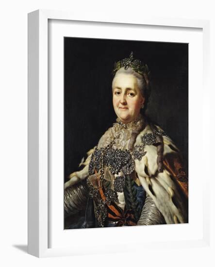 Portrait of Catherine II (1729-96) of Russia-Alexander Roslin-Framed Giclee Print