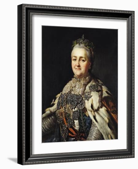 Portrait of Catherine II (1729-96) of Russia-Alexander Roslin-Framed Giclee Print