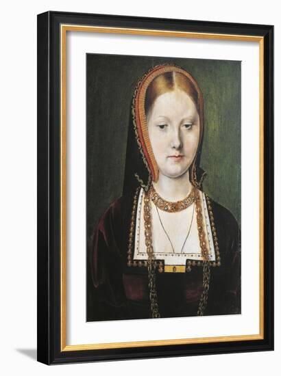 Portrait of Catherine of Aragon, Queen of England-Mingasson de Martinazeau-Framed Giclee Print