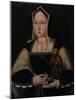 Portrait of Catherine of Aragon, with Her Pet Monkey (Copy after Lucas Horenbou), Ca 1530-null-Mounted Giclee Print