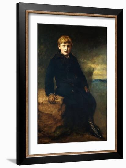 Portrait of Cecil Webb, Seated Full Length, Wearing a Black Coat with a Fur Collar, 1887-John Everett Millais-Framed Giclee Print