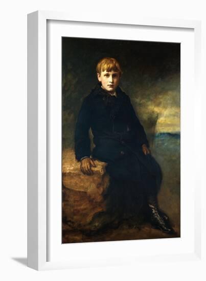 Portrait of Cecil Webb, Seated Full Length, Wearing a Black Coat with a Fur Collar, 1887-John Everett Millais-Framed Giclee Print