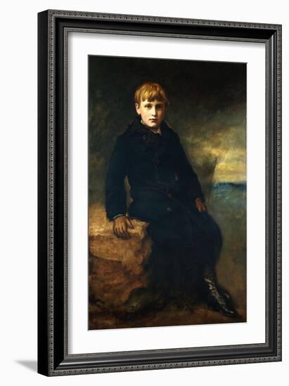 Portrait of Cecil Webb, Seated Full Length, Wearing a Black Coat with a Fur Collar, 1887-John Everett Millais-Framed Giclee Print