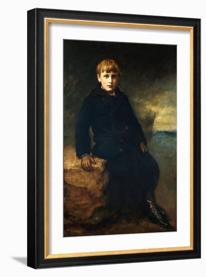 Portrait of Cecil Webb, Seated Full Length, Wearing a Black Coat with a Fur Collar, 1887-John Everett Millais-Framed Giclee Print