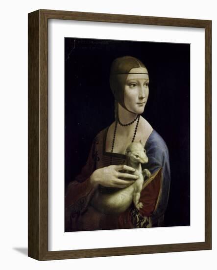 Portrait of Cecilia Gallerani (Lady with an Ermine)-Leonardo da Vinci-Framed Giclee Print