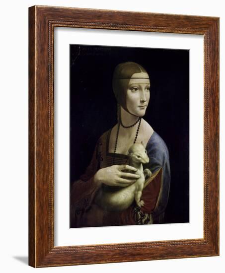 Portrait of Cecilia Gallerani (Lady with an Ermine)-Leonardo da Vinci-Framed Giclee Print