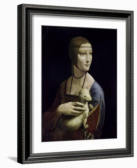 Portrait of Cecilia Gallerani (Lady with an Ermine)-Leonardo da Vinci-Framed Giclee Print