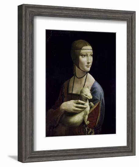 Portrait of Cecilia Gallerani (Lady with an Ermine)-Leonardo da Vinci-Framed Giclee Print