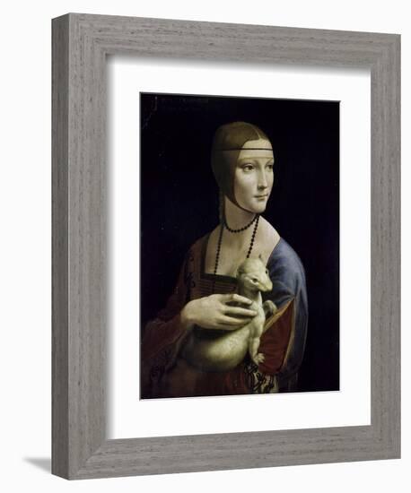 Portrait of Cecilia Gallerani (Lady with an Ermine)-Leonardo da Vinci-Framed Giclee Print