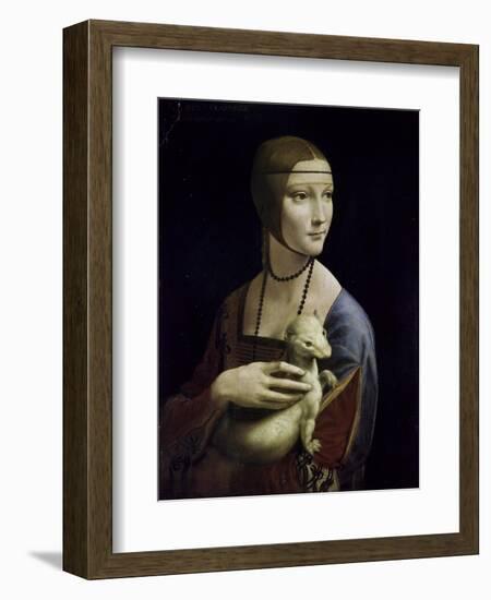 Portrait of Cecilia Gallerani (Lady with an Ermine)-Leonardo da Vinci-Framed Giclee Print