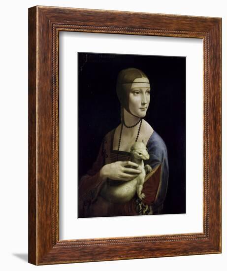 Portrait of Cecilia Gallerani (Lady with an Ermine)-Leonardo da Vinci-Framed Giclee Print