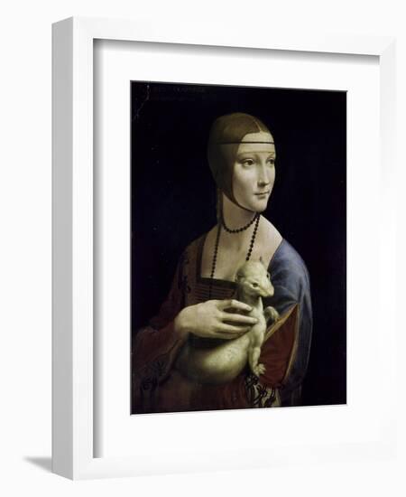 Portrait of Cecilia Gallerani (Lady with an Ermine)-Leonardo da Vinci-Framed Giclee Print