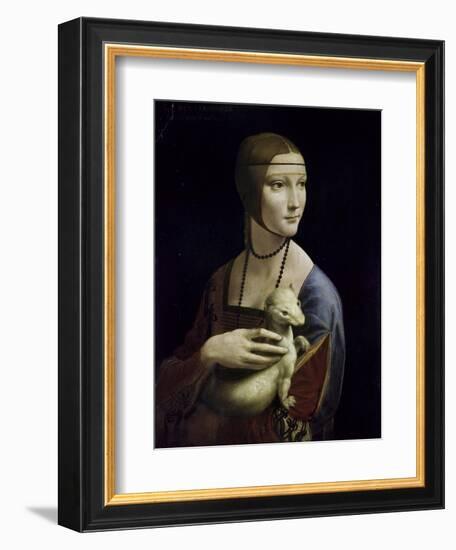 Portrait of Cecilia Gallerani (Lady with an Ermine)-Leonardo da Vinci-Framed Giclee Print