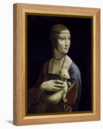 Portrait of Cecilia Gallerani (Lady with an Ermine)-Leonardo da Vinci-Framed Premier Image Canvas
