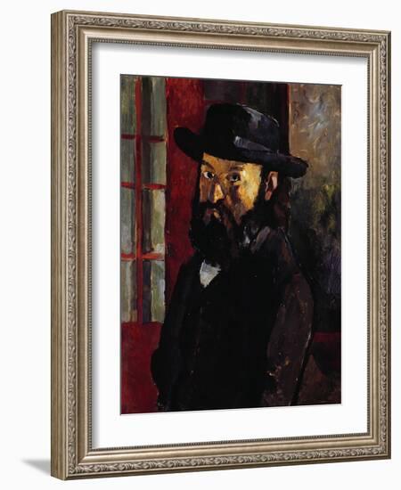 Portrait of Cezanne with Felt Hat, Around 1879-Paul Cézanne-Framed Giclee Print