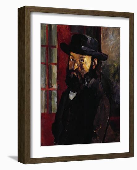 Portrait of Cezanne with Felt Hat, Around 1879-Paul Cézanne-Framed Giclee Print