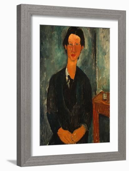 Portrait of Chaïm Soutine (1893-194)-Amedeo Modigliani-Framed Giclee Print