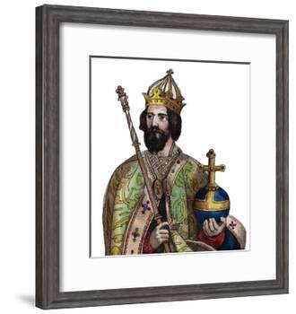 Portrait of Charlemagne (742-814), King of the Franks-French School-Framed Giclee Print