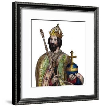 Portrait of Charlemagne (742-814), King of the Franks-French School-Framed Giclee Print