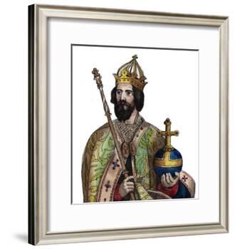 Portrait of Charlemagne (742-814), King of the Franks-French School-Framed Giclee Print