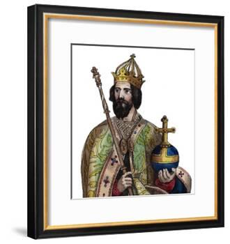 Portrait of Charlemagne (742-814), King of the Franks-French School-Framed Giclee Print