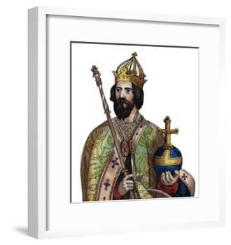Portrait of Charlemagne (742-814), King of the Franks-French School-Framed Giclee Print