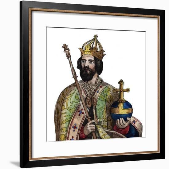 Portrait of Charlemagne (742-814), King of the Franks-French School-Framed Giclee Print