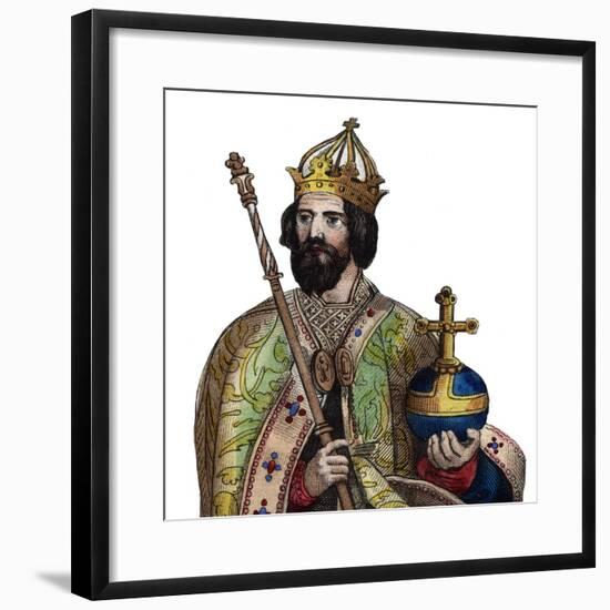 Portrait of Charlemagne (742-814), King of the Franks-French School-Framed Giclee Print