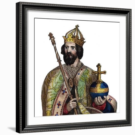 Portrait of Charlemagne (742-814), King of the Franks-French School-Framed Giclee Print