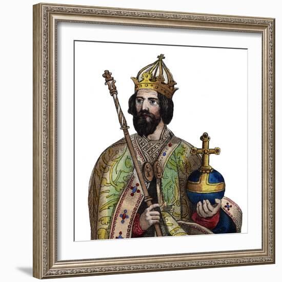 Portrait of Charlemagne (742-814), King of the Franks-French School-Framed Giclee Print