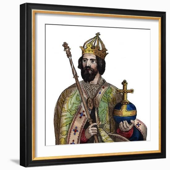 Portrait of Charlemagne (742-814), King of the Franks-French School-Framed Giclee Print