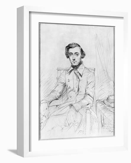 Portrait of Charles Alexis Henri Clerel De Tocqueville, 1844-Theodore Chasseriau-Framed Giclee Print