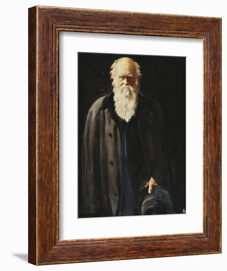 Portrait of Charles Darwin, Standing Three Quarter Length, 1897-John Collier-Framed Giclee Print