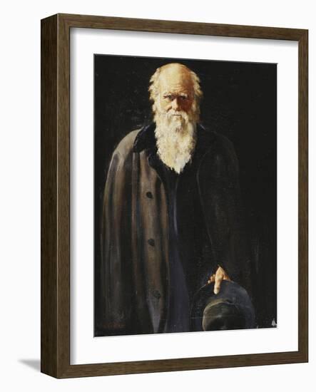 Portrait of Charles Darwin, Standing Three Quarter Length, 1897-John Collier-Framed Giclee Print