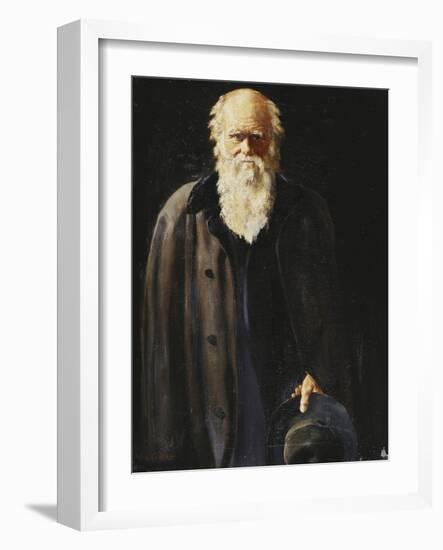 Portrait of Charles Darwin, Standing Three Quarter Length, 1897-John Collier-Framed Giclee Print