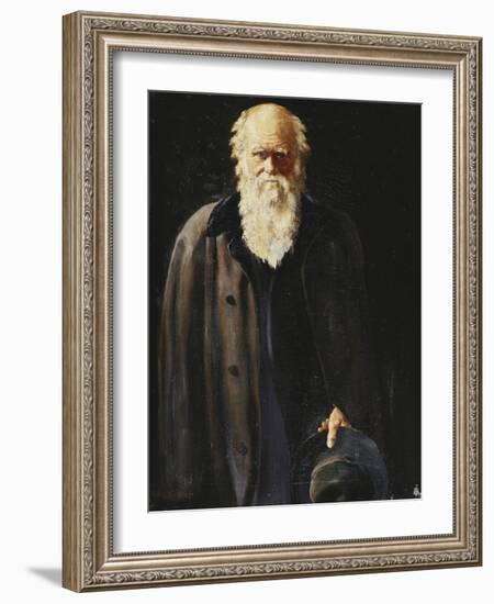 Portrait of Charles Darwin, standing three quarter length-John Collier-Framed Giclee Print