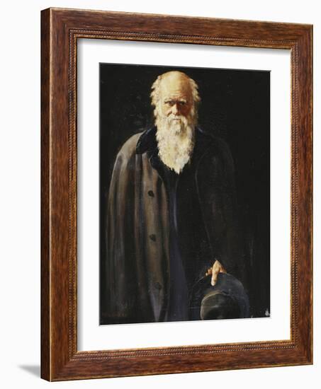 Portrait of Charles Darwin, standing three quarter length-John Collier-Framed Giclee Print