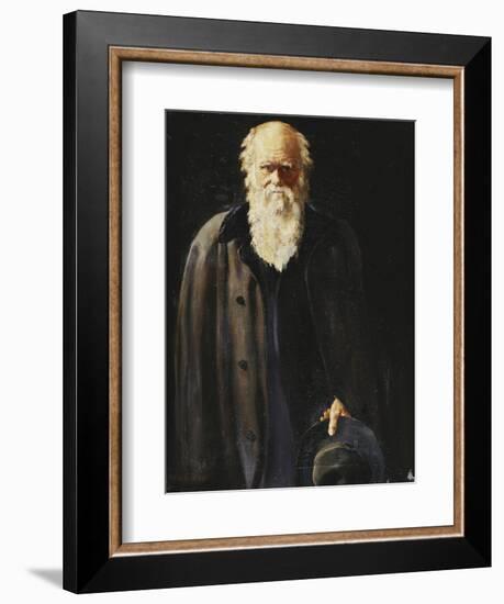 Portrait of Charles Darwin, standing three quarter length-John Collier-Framed Giclee Print