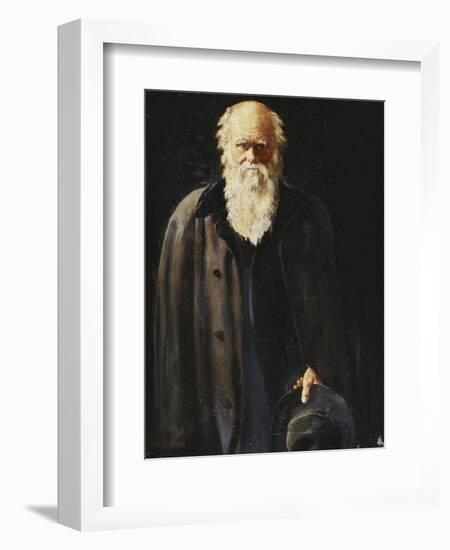 Portrait of Charles Darwin, standing three quarter length-John Collier-Framed Giclee Print