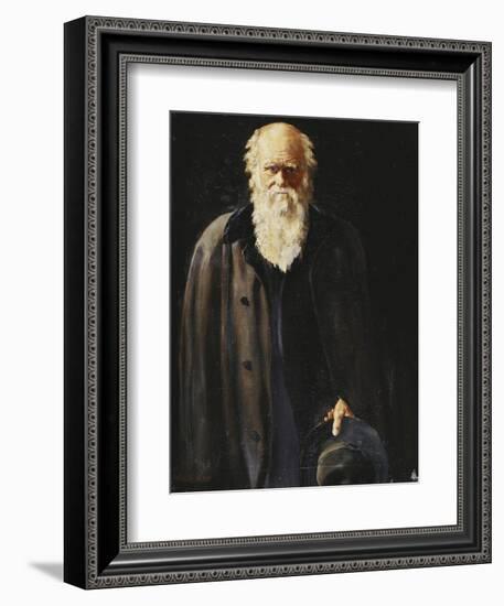 Portrait of Charles Darwin, standing three quarter length-John Collier-Framed Giclee Print